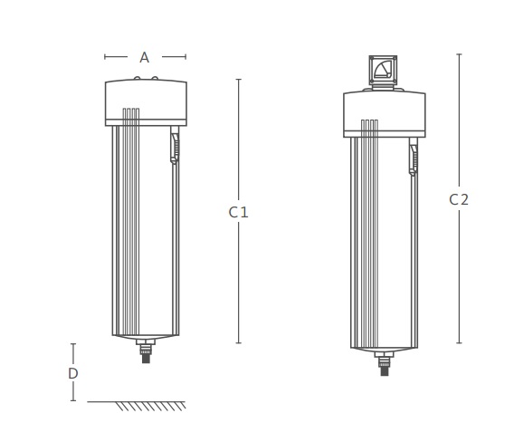 S040GDF Clearpoint 3E Threaded Coalescing Filter with differential pressure gauge