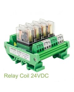Aocgo: 4 Channel Interface Relay Module Omron G2R 24V DC/AC 1 SPDT DIN Rail Mount
