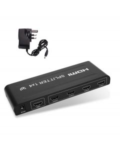 4 Port HDMI Splitter 1X4 with Power Adapter Support 3D 4K*2K, Full HD1080p 