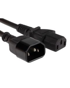 Branded New Power Cord Extension Cable IEC C13 to IEC C14 (Male to Female) 6Feet Black - MD-02095| InStock.PK