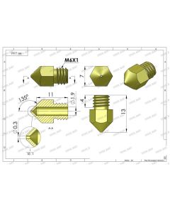 0.4mm Nozzle 3D Printer Extruder Print Head for MK8