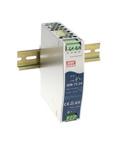Meanwell: AC-DC Industrial DIN-rail Power Supply; 24VDC; 3.2A; - SDR-75-24