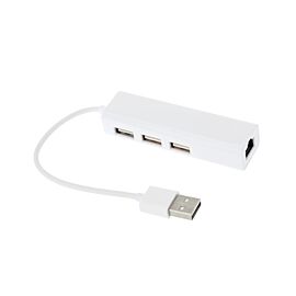 3-Port USB 2.0 Hub With Gigabit Ethernet Adapter Cable