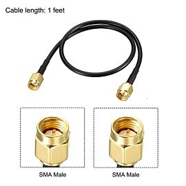 Uxcell: SMA Male to SMA Male Coaxial Cable 50 ohm 1-feet RG174 - MD-02149| InStock.PK