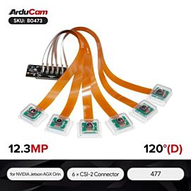 Arducam: B0473, 12MP Multi-Camera Kit with 6x IMX477 for NVIDIA Jetson AGX Orin