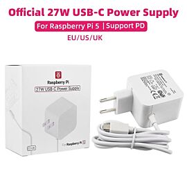Raspberry Pi 5: Official 27W 5.1V 5A USB-C Power Supply - SC1153 - MD-02208| InStock.PK