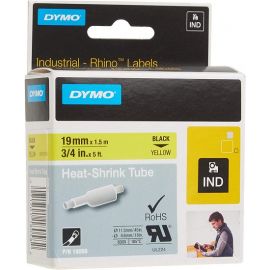 DYMO: Industrial Heat Shrink Tube for RhinoPro Label Maker Black on Yellow, 3/4" - 18058