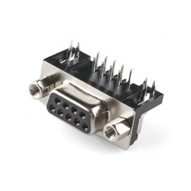 DB9 Female 9-Pin Right Angle PCB Mount Connector