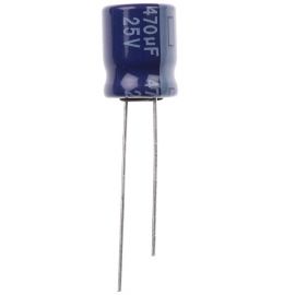 Yageo: Electrolytic Capacitor 470μF, 25Vdc, Through Hole - SK025M0470B5S-1012