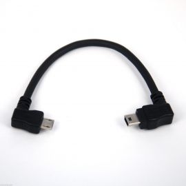 Right Angle Micro to Left Angle Mini USB OTG Cable for Digital Amplifier 15cm 6"