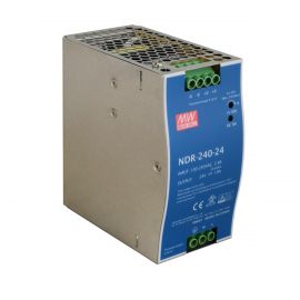 Meanwell: AC-DC Single Output Industrial DIN Rail Power Supply; 24Vdc; 10A; Metal Case - NDR-240-24