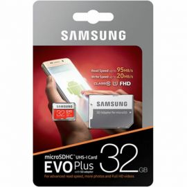 Samsung: EVO Plus MicroSDXC UHS-I Card FHD A1 V10 (Class-10) 130MBps -32GB