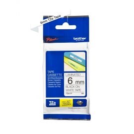 Brother: Genuine Labelling Tape Cassette – Black on White, 6mm, 8M - TZe-211